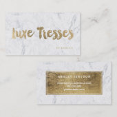 Logo moderne faux gouden tipografie visitekaartje (Voorkant / Achterkant)