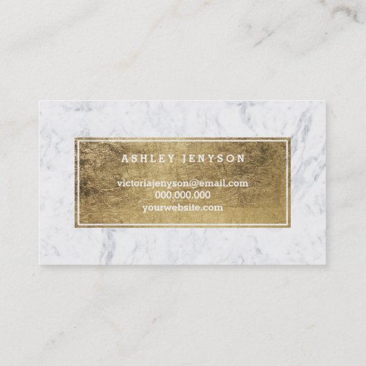 Logo moderne faux gouden tipografie visitekaartje (Achterkant)