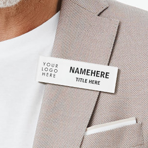 Logo Moderne grote lettertypen Eenvoudige witte ma Naambadge