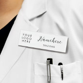 Logo Moderne kalligrafie Elegante witte magneet ti Naambadge