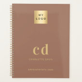 Logo mokka bruin monogram initialen bedrijf 2027 planner (Voorkant)