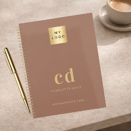 Logo mokka bruin monogram initialen bedrijf 2027 planner