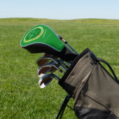 logo monogram groene cirkel voor golfspeler golfheadcover (Insitu)