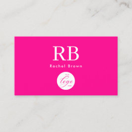 Logo Monogram Hot Pink Minimalist QR-code Visitekaartje