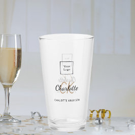 Logo monogram initiaal script glas