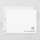 Logo Monogram Name Minimal White Flat Note Card Notitiekaartje (Voorkant)