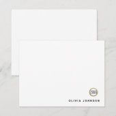 Logo Monogram Name Minimal White Flat Note Card Notitiekaartje (Voorkant / Achterkant)