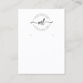Logo Monogram Qr Code Oorbellen Displaykaart Visitekaartje (Voorkant)