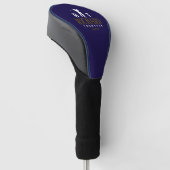 Logo Monogram voor Coole Golfers Blauw Golfheadcover (Schuin)