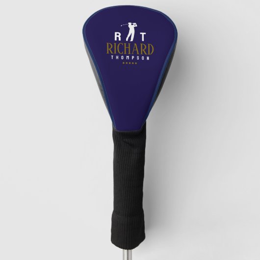 Logo Monogram voor Coole Golfers Blauw Golfheadcover (Voorkant)