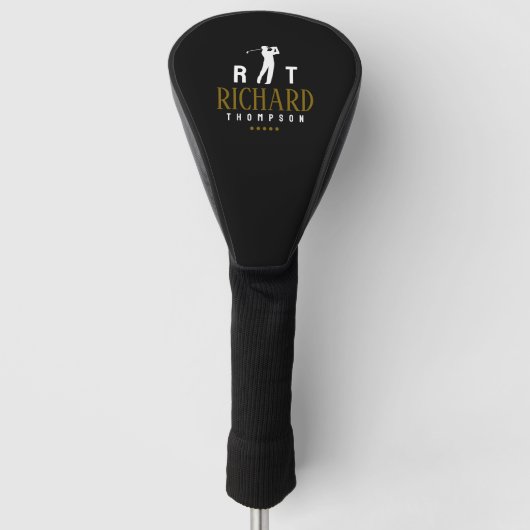 Logo Monogram voor Coole Golfers zwart Golfheadcover (Voorkant)