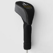 Logo Monogram voor Coole Golfers zwart Golfheadcover (Schuin)