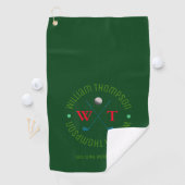 Logo Monogram voor een Golf-Player Green Golfhanddoek (Insitu)