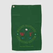 Logo Monogram voor een Golf-Player Green Golfhanddoek (Voorkant)