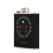 Logo Monogram voor een Golf-speler Zwart Heupfles (Links)