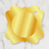 Logo Monogramtekst Nep Goud Metallic Uiterlijk Fav Bedankjes Labels (Achterkant)
