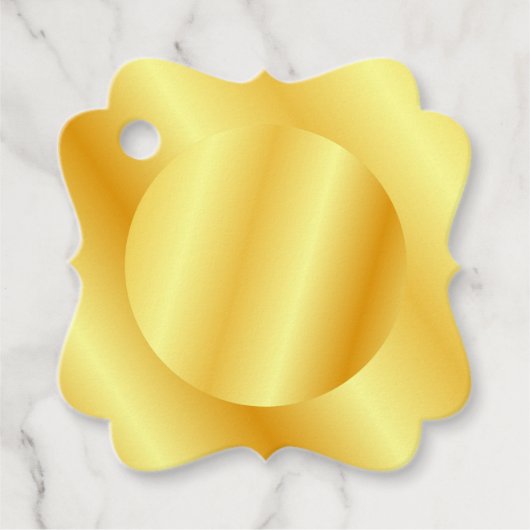 Logo Monogramtekst Nep Goud Metallic Uiterlijk Fav Bedankjes Labels (Voorkant)