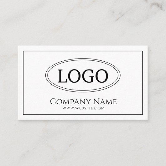 Logo monomalistische witte en BlackBusiness-Kaart Visitekaartje (Voorkant)