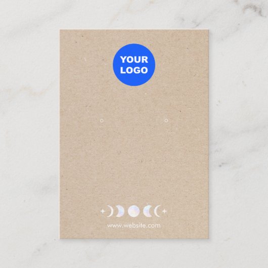 Logo Moon Phases Earning Display Tan Kraft Visitekaartje (Voorkant)
