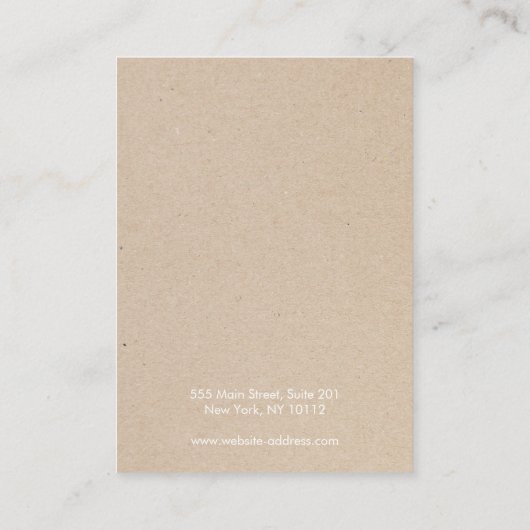 Logo Moon Phases Earning Display Tan Kraft Visitekaartje (Achterkant)