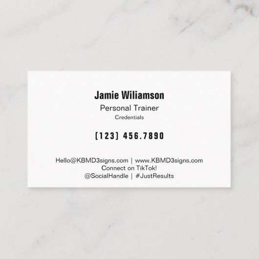 Logo Motto Services Electric Blue Personal Trainer Visitekaartje (Achterkant)