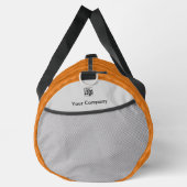 Logo Naam - Aardse Tegel Patroon Sinaasappel & Gri Plunjezak (Rechts)