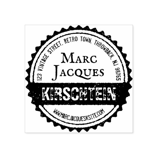 Logo Naam Adres Fles Pet Circle Lint Rubberstempel (Afrduk)