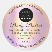 Logo Naam Body Butter Balm Skin Care Butter Ronde Sticker (Voorkant)