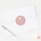 Logo Naam Body Butter Scrub Golden Crown Blush Ronde Sticker (Envelop)