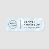 Logo, naam en titel modern bleek grijs blauw gemar naamplaatje (Voorkant)