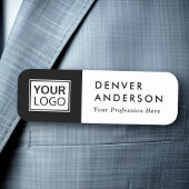 Logo, naam en titel modern, zwart-wit naamplaatje