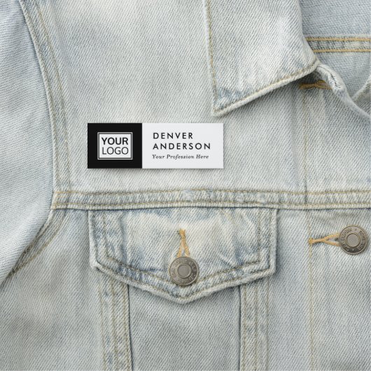 Logo, naam en titel modern, zwart-wit naamplaatje (In situ)