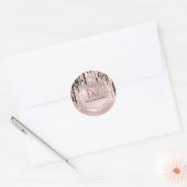 Logo Naam Haar Make-up Artiest  Drips Roos Glitter Ronde Sticker (Envelop)