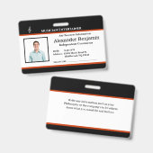 Logo Naam ID Pasfoto Werknemer Aangepast Badge (Voor- en achterkant)