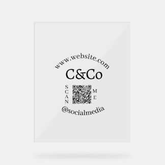 logo naam letter bedrijf social media website QR Acryl Bord