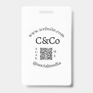 logo naam letter bedrijf social media website QR Badge