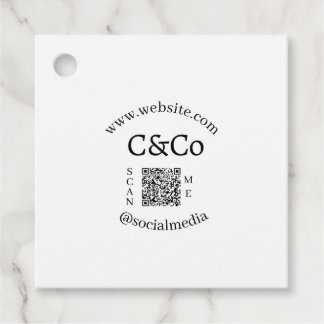 logo naam letter bedrijf social media website QR Bedankjes Labels