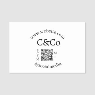 logo naam letter bedrijf social media website QR Naamplaatje