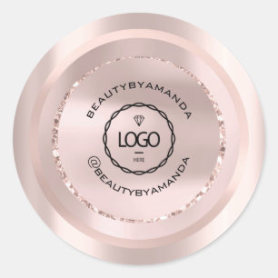 Logo Naam Lichaam Make-up Verpakking Roos Schoonhe Ronde Sticker