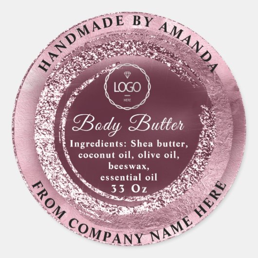 Logo Naam Logo Butter Scrub Ronde Sticker (Voorkant)