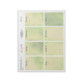 Logo Naam Olive Green Waterverf Weekly Planner Notitieblok (Linkerzijde)