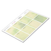 Logo Naam Olive Green Waterverf Weekly Planner Notitieblok (Schuin)