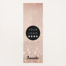 Logo Naam Roos Blush Glitter Girly Gift Idee Yogamat