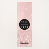 Logo Naam Roze Rose Glitter Girly Gift Idee Yogamat (Voorkant)