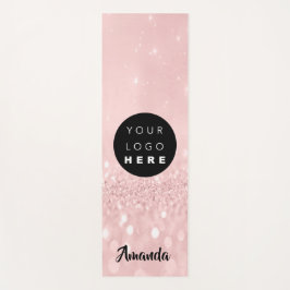 Logo Naam Roze Rose Glitter Girly Gift Idee Yogamat