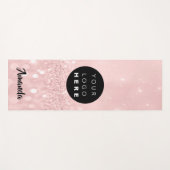 Logo Naam Roze Rose Glitter Girly Gift Idee Yogamat (Voorkant (horizontaal))