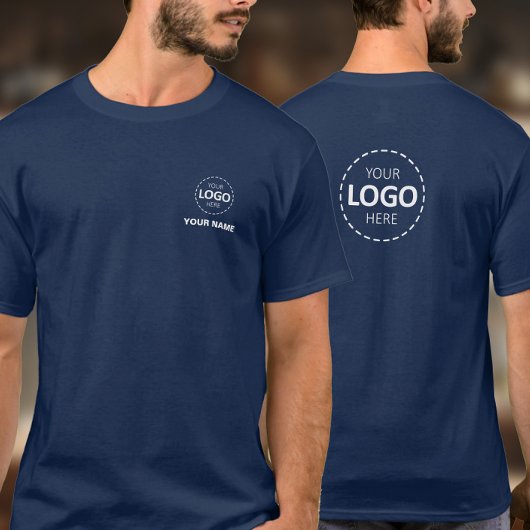 Logo & Naam Sjabloon - Voor & Terug Logo Personeel T-shirt