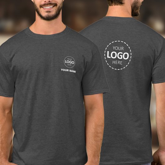 Logo & Naam Sjabloon - Voor & Terug Logo Personeel T-shirt