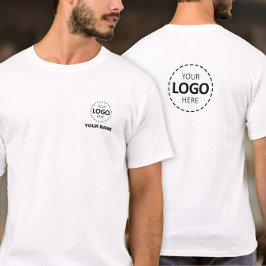 Logo & Naam Sjabloon - Voor & Terug Logo Personeel T-shirt