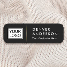 Logo naam titel gouden gradiëntverdeler zwart